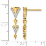 14k 1/5 carat Diamond Fancy Post Dangle Earrings - Image 4