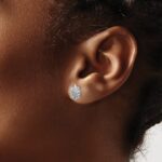 14k White Gold Diamond Fancy Sun/Star Earrings - Image 3