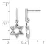 14k White Gold Diamond Star of David Dangle Earrings - Image 4