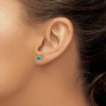14k White Gold Diamond Halo Jackets and 4mm Emerald Stud Earrings - Image 3