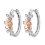 14k Rose and White Gold Diamond Earrings - Image 2