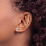 14k White Gold Diamond Earrings - Image 3