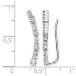 14k White Gold 1/2 carat Diamond Ear Climber Earrings - Image 2