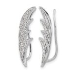 14k White Gold 1/2 carat Lab Grown Diamond VS/SI+ G+ Complete Ear Climber - Image 2