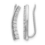 14k White Gold 1/3 carat Lab Grown Diamond VS/SI+ G+ Complete Ear Climber Earrings