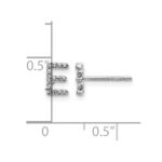 14k White Gold Diamond Initial E Post Earrings - Image 4