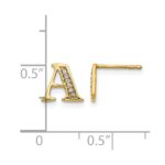 14k Diamond Initial A Post Earrings - Image 4