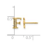 14k Diamond Initial F Post Earrings - Image 4