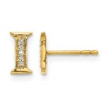 14k Diamond Initial I Post Earrings