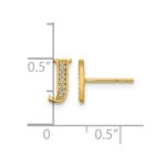 14k Diamond Initial J Post Earrings - Image 4