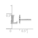 14k White Gold Diamond Initial L Post Earrings - Image 4