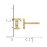 14k Diamond Initial T Post Earrings - Image 4