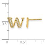 14k Diamond Initial W Post Earrings - Image 4