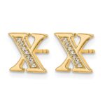 14k Diamond Initial X Post Earrings - Image 2
