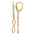 14k 1/3 carat Diamond Twisted Dangle Leverback Earrings