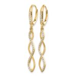 14k 1/3 carat Diamond Twisted Dangle Leverback Earrings - Image 2