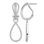 14k White Gold 1/2 carat Diamond Teardrop Dangle Omega Back Earrings