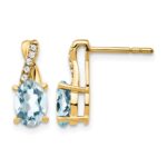 10k Aquamarine and Diamond Earrings