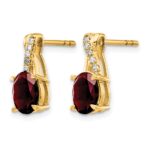 10k Garnet and Diamond Earrings - Image 2