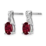 10k White Gold Ruby and Diamond Earrings - Image 2