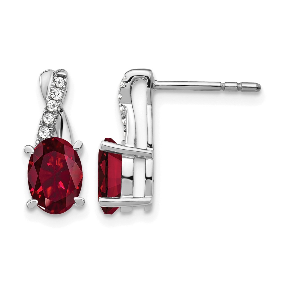 EM4235-RU-006-1WA.jpg 10k White Gold Ruby and Diamond Earrings - Image 1