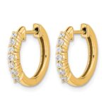 10k Diamond Hinged Hoop Earrings - Image 2