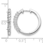 14k White Gold Diamond Hinged Hoop Earrings - Image 4