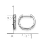 10k White Gold Diamond Hinged Hoop Earrings - Image 4