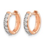 14k Rose Gold Diamond Hinged Hoop Earrings - Image 2