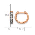 14k Rose Gold Diamond Hinged Hoop Earrings - Image 4