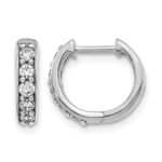 14k White Gold 1/3 carat Lab Grown Diamond VS/SI+ G+ Complete Hinged Hoop Earrings