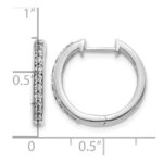 10k White Gold Diamond Hinged Hoop Earrings - Image 4