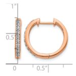 14k Rose Gold Diamond Hinged Hoop Earrings - Image 4