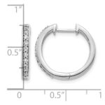 14k White Gold 1/4 carat Lab Grown Diamond VS/SI+ G+ Complete Hinged Hoop Earrings - Image 4