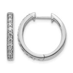 14k White Gold Diamond Hinged Hoop Earrings
