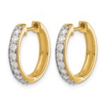 10k Diamond Hinged Hoop Earrings - Image 2