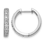 14k White Gold 1/2 carat Lab Grown Diamond VS/SI+ G+ Complete Hinged Hoop Earrings