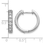 10k White Gold Diamond Hinged Hoop Earrings - Image 4