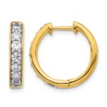 14k Diamond Hinged Hoop Earrings