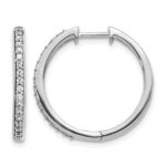 14k White Gold Diamond Hinged Hoop Earrings