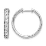 14k White Gold Diamond Hinged Hoop Earrings