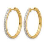 14k Diamond Hinged Hoop Earrings - Image 2