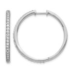 14k White Gold Diamond Hinged Hoop Earrings