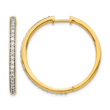 14k Diamond Hinged Hoop Earrings