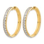 14k Diamond Hinged Hoop Earrings - Image 2