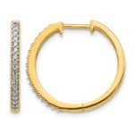 14k Yellow Gold Diamond Milgrain Hinged Hoop Earrings