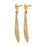 14k 1/4 carat Diamond Oval Dangle Post Earrings - Image 2