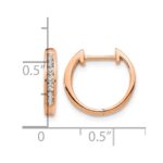 14k Rose Gold Polished Diamond Hinged Hoop Earrings - Image 2