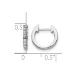 14k White Gold Diamond Hinged Hoop Earrings - Image 4