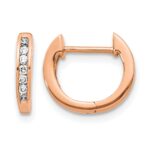 14k Rose Gold 1/8 carat Lab Grown Diamond VS/SI+ G+ Complete Hinged Hoop Earrings